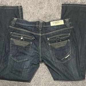 Vintage Taverniti So Jeans Indigo Wash Bootcut Denim Jeans Size 34 Y2K Designer